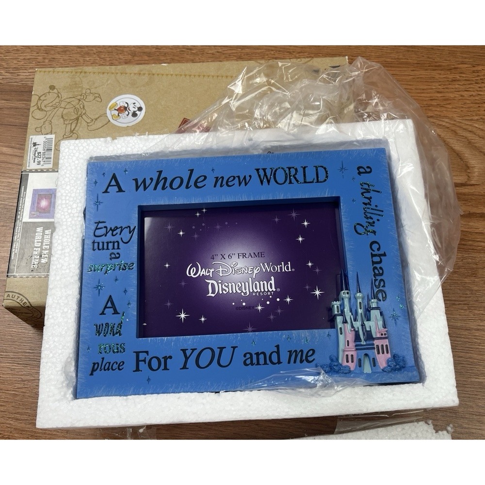 Disney Parks A Whole New World Castle Picture Frame Disney World 4"x6" NEW